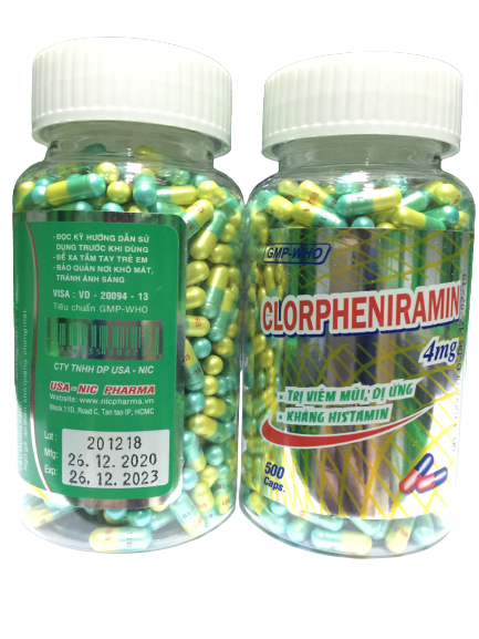Clorpheniramin 4mg capsules nic pharma (c/500v)