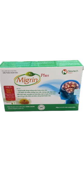 Migrin plus newtech (hộp/20 viên nang mềm)