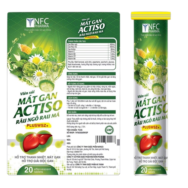 Mát Gan Actiso Râu Ngô Rau Má (Tube/20V)