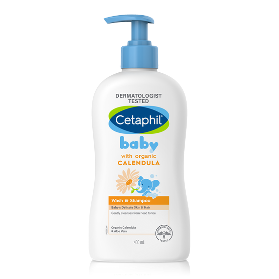 Cetaphil baby wash & shampoo with organic calendula (chai/400ml)