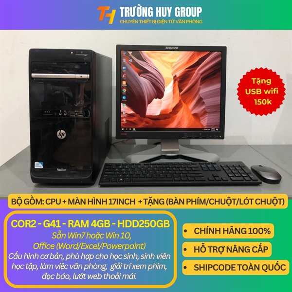 Cor2, main G41, DDR 3, ram 4GB, ổ cứng HDD160GB/250GB