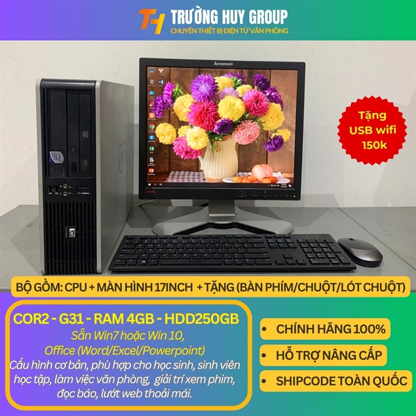 Cor2, main G31, DDR 2, ram 4GB, ổ cứng HDD160GB/250GB