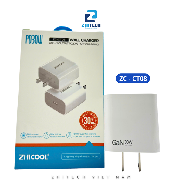 Củ sạc Type C PD30W tiêu chuẩn Mỹ-CT08