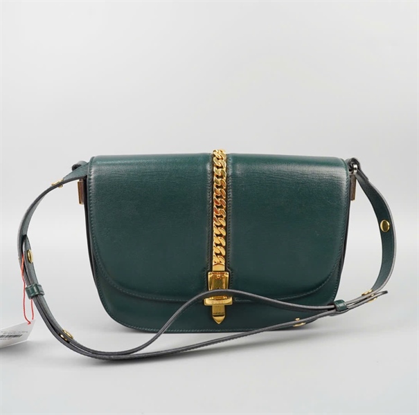 Túi GG đeo chéo màu xanh lá đậm sz26 (BQ) KG+