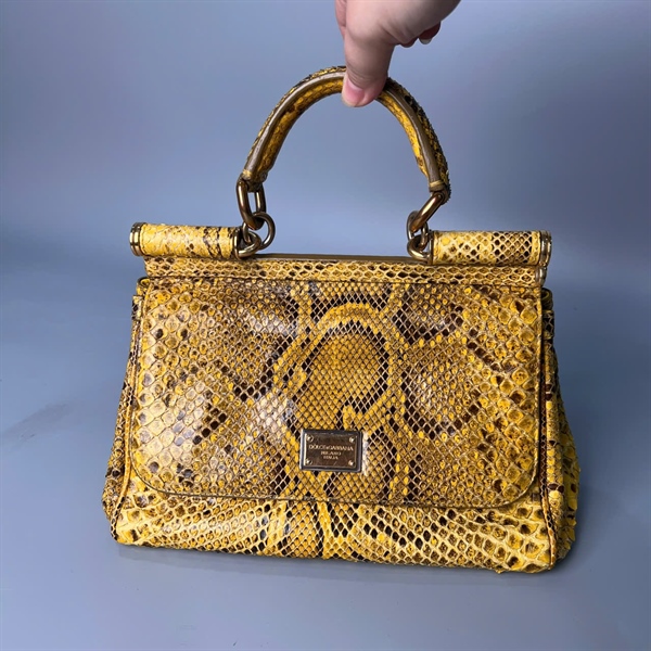 Túi D&G da trăn màu vàng sz26 KG+