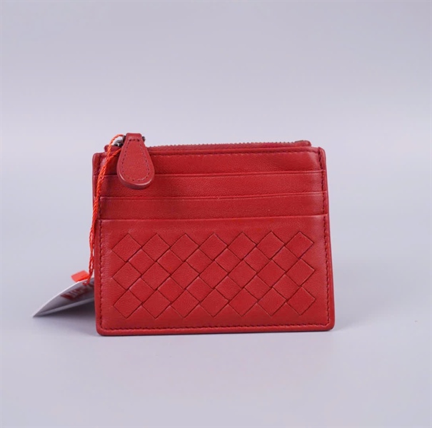 Ví Bottega đỏ có zip (BQ) KG+