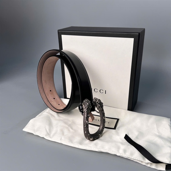 Thắt lưng GG Dionysus màu đen bản 3.5 dài 1m KG+