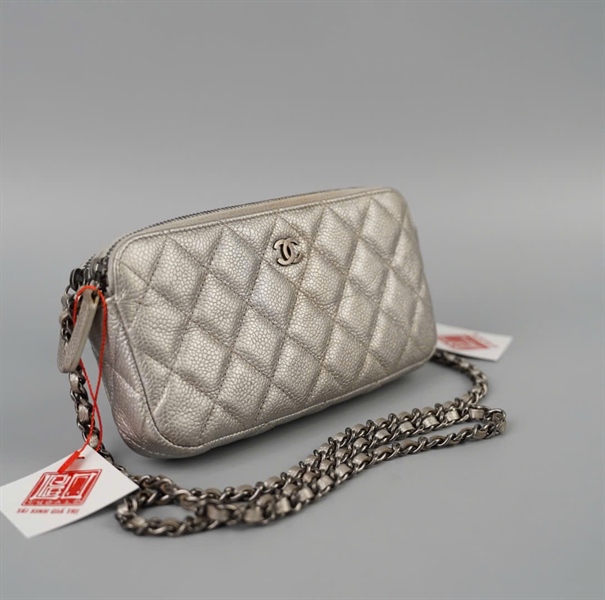 Túi Chanel màu bạc (23643904) sz18 (BQ) KG+