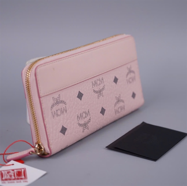 Ví MCM hồng có zip (BQ) KG+
