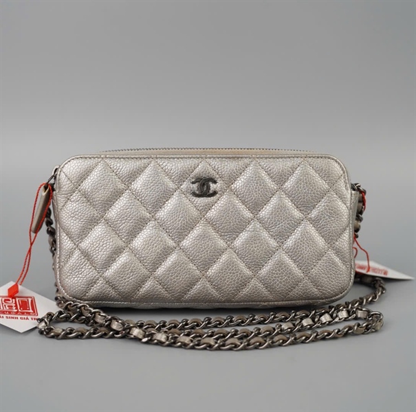 Túi Chanel màu bạc (23643904) sz18 (BQ) KG+