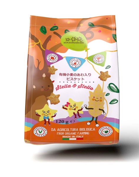 Bánh qui hạt kê hữu cơ cho bé Sottolestelle 120gr