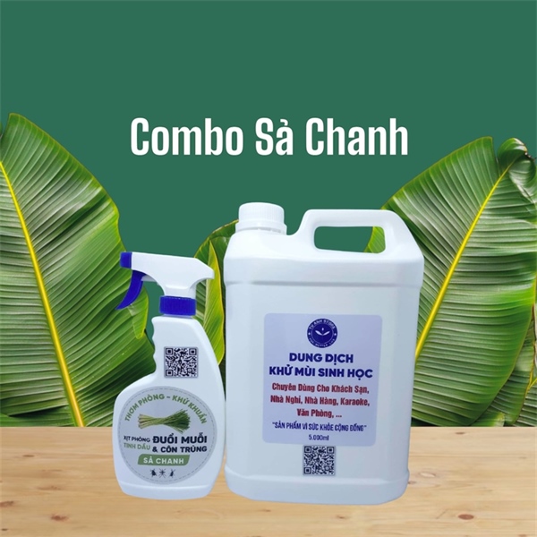Khử mùi sinh học chuyên dùng Karaoke, Khách sạn, Nhà hàng, Văn phòng, Xe hơi - Combo Sả chanh