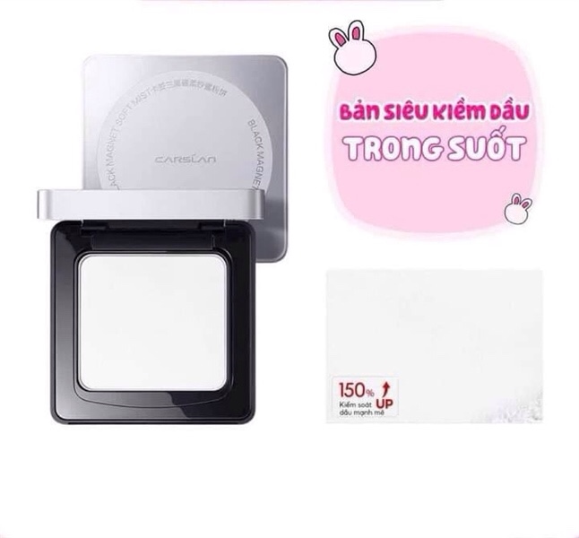 Phấn nén Carslan không màu black MAGNET soft mist Powder 8g