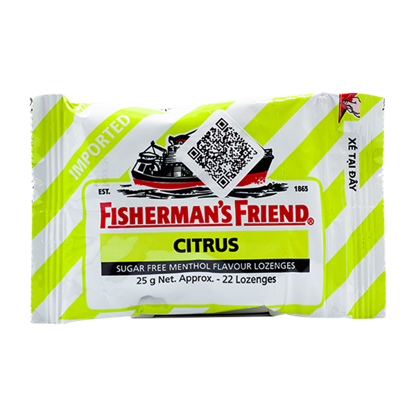 Fisherman's friend kẹo ngậm con tàu cam chanh và menthol citrus (b/25gr)