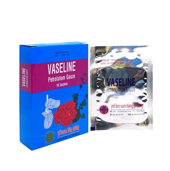 Gạc vaseline petrolatum gauze - nam hùng phương (h/10m)