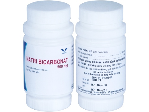 Natri bicarbonat 500mg bidiphar (c/160v)