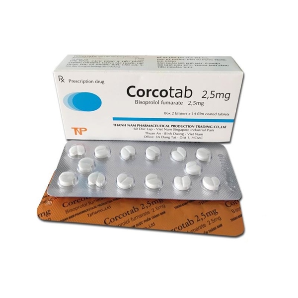 Corcotab bisoprolol 2.5mg thành nam (h/28v)