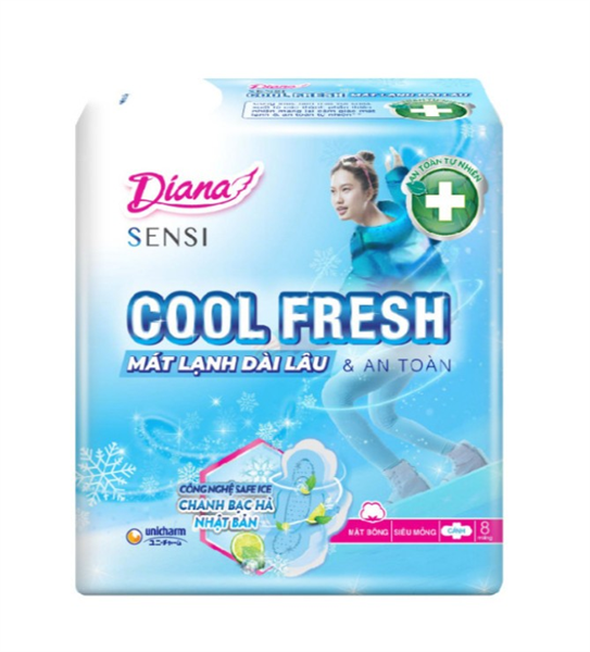 Băng Vệ Sinh Diana Sensi Cool Fresh Cánh Unicharm (L/6g/8m)