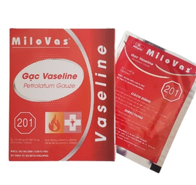 Gạc vaseline milovas milophar (h/10m)