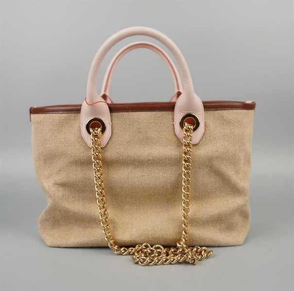Túi D&G tote màu nude in chữ Sz30 KG+