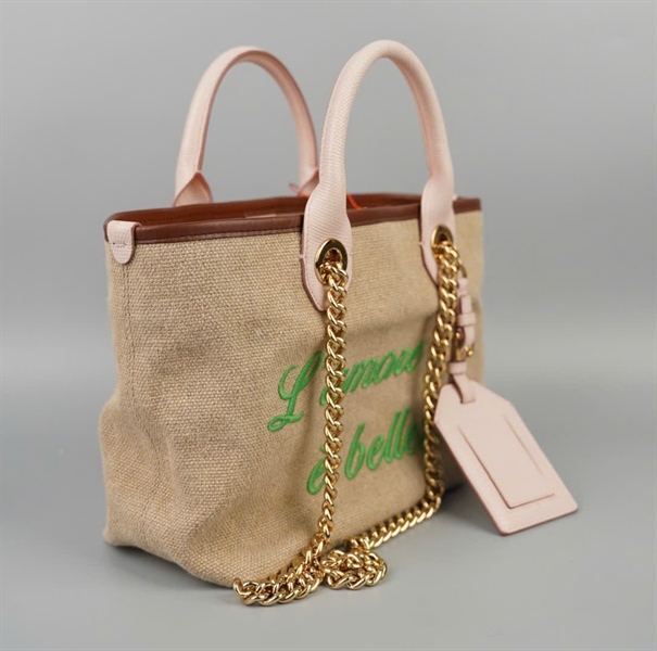 Túi D&G tote màu nude in chữ Sz30 KG+