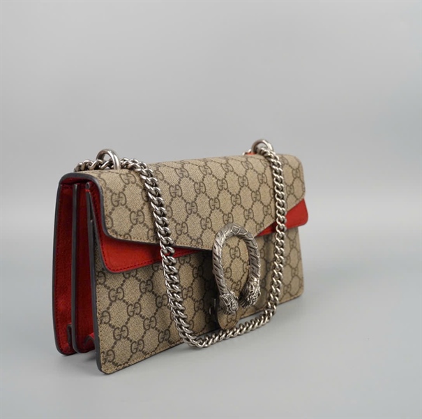 Túi GG Dionysus xám viền đỏ (400249486628) sz26 (BQ) KG+