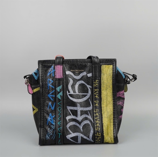 Túi Balenciaga Tote đen in chữ (4524581060Z535269) sz21 KG+