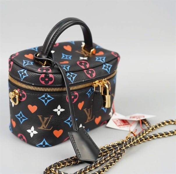 Túi LV cốp đen hoa nhiều màu kèm ổ+ chìa sz18 (HC)+