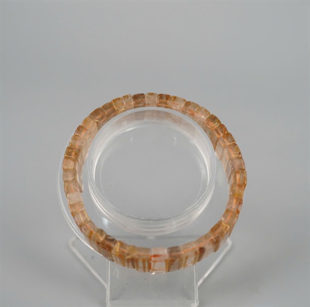 Vòng bản thạch anh tóc vàng + ly4-47