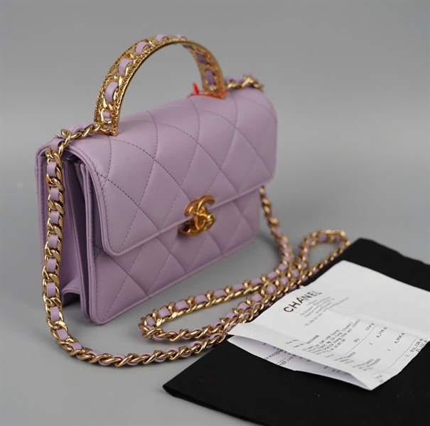 Túi Chanel Handle màu tím (LENJ37N5) sz20 KG+