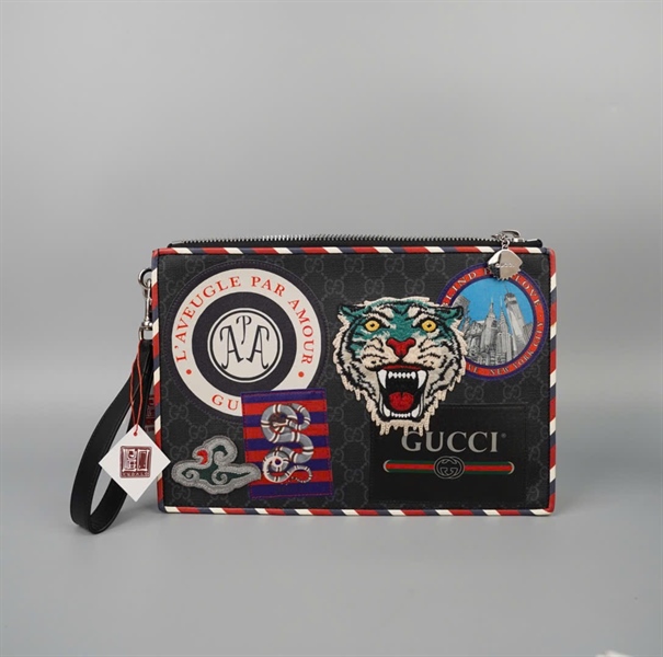Túi GG Clutch màu đen tiger sz30 KG+