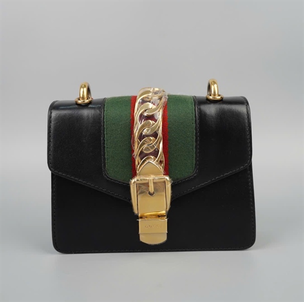 Túi GG sylvie màu đen (thiếu strap) 431666493075 sz16 (BQ) KG+