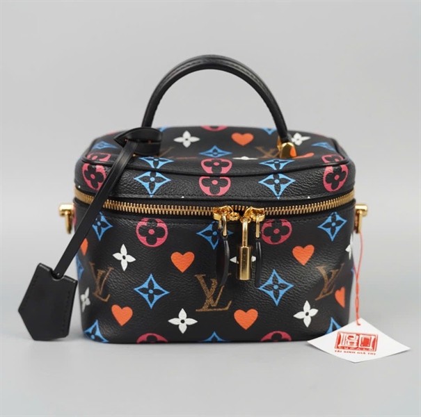 Túi LV cốp đen hoa nhiều màu kèm ổ+ chìa sz18 (HC)+