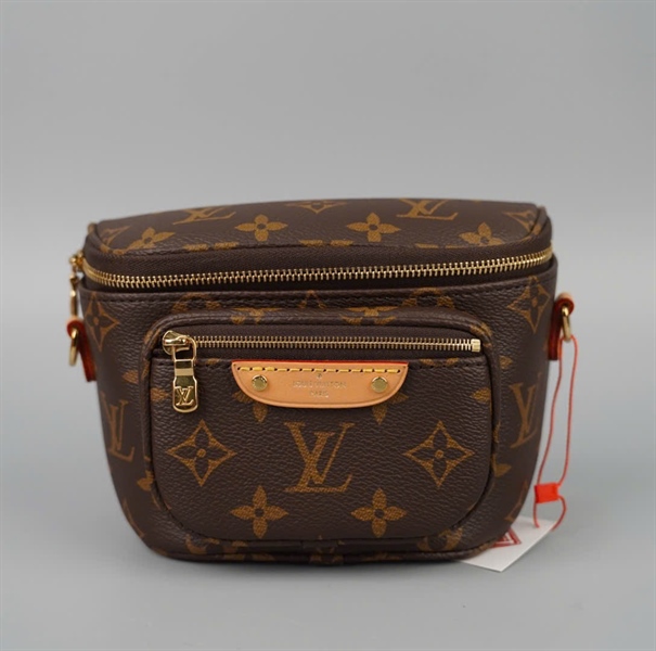 Túi LV bumbag hoa nâu 2 strap sz20 KG+