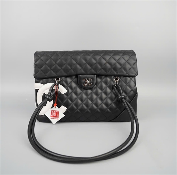 Túi Chanel Ligne Cambon đen in logo (10059163) sz33 KG+