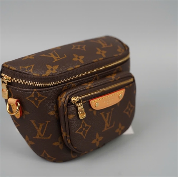 Túi LV bumbag hoa nâu 2 strap sz20 KG+