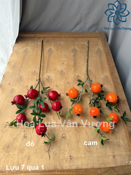 Lựu 7 quả 1 - Cành quả - Hoa Lụa Vân Vượng