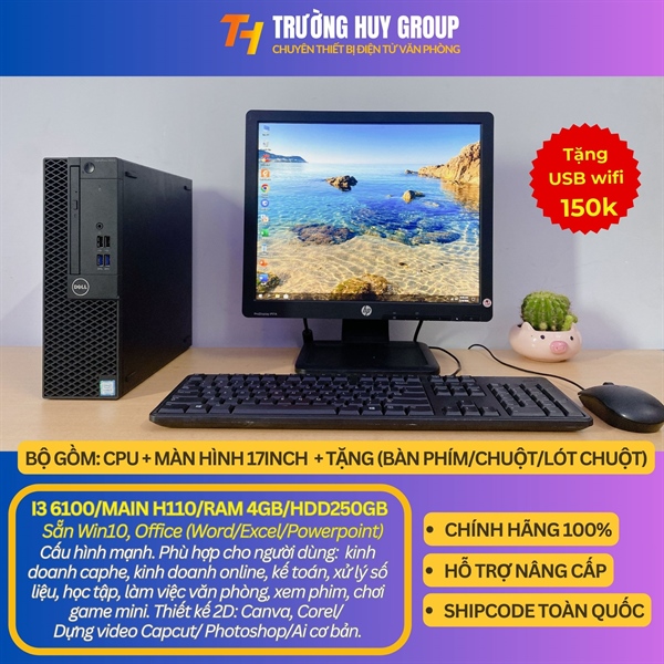 I3 6100, main H110, ram 4GB, ổ cứng HDD250GB