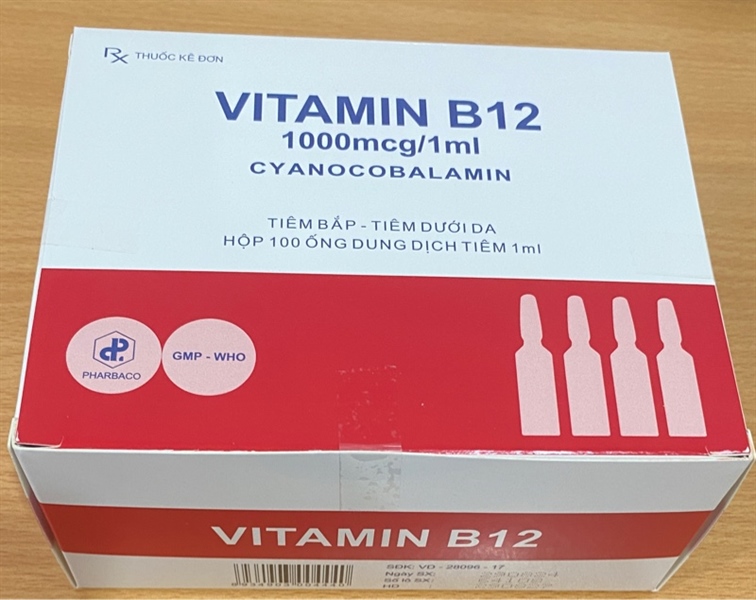 Vitamin B12 1000mcg/1ml (Hộp 100 ống) - Pharbaco