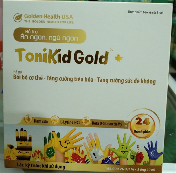 Tonikid gold + (Ăn ngon, ngủ ngon) (Hộp 20 ống x 10ml) - Golden Health USA
