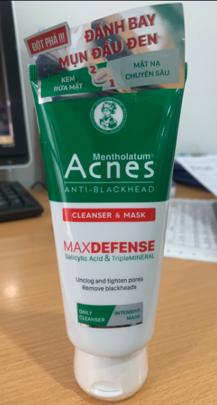 Kem rửa mặt và mặt nạ ngăn ngừa mụn đầu đen (Acnes anti-blackhead Cleanser & mask) 100g - Vrohto