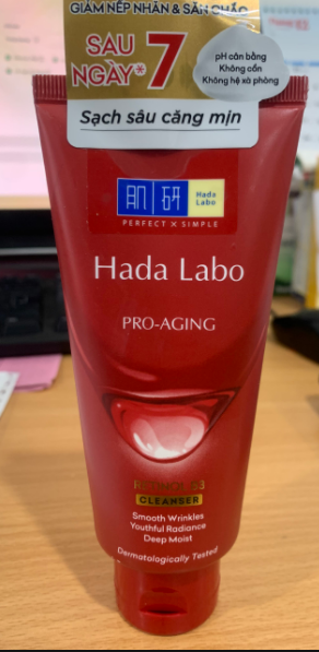 Kem rửa mặt cải thiện lão hóa da (Hada Labo Pro-aging Retinol B3 Cleanser) 80g - Rohto/VN