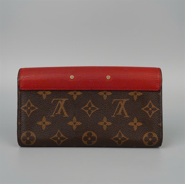 Ví LV hoa nâu nắp đỏ +