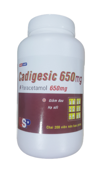 Cadigesic paracetmol 650mg usp (c/200v)