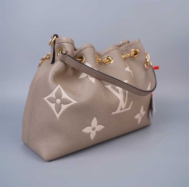 Túi LV Nóe nền nude hoa trắng kèm ví sz28 KG+