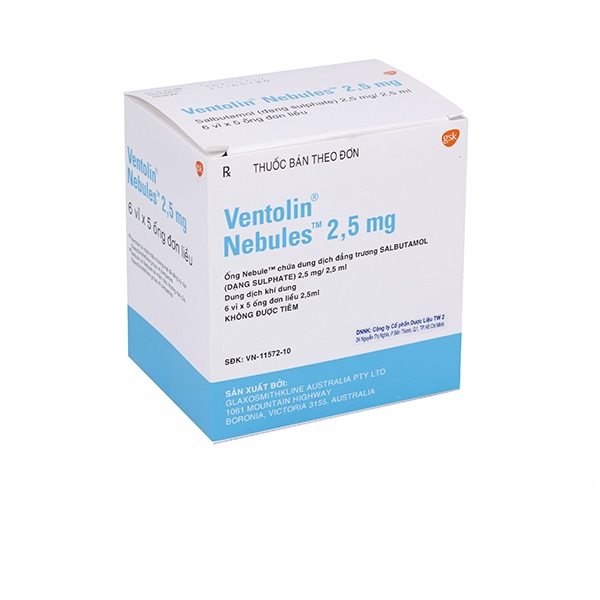 (date cận t4.2025) Ventolin nebules 2.5mg gsk (h/6v/5o)