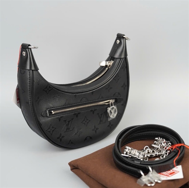 Túi LV Hobo Half Moon hoa đen 2 strap (HC)+