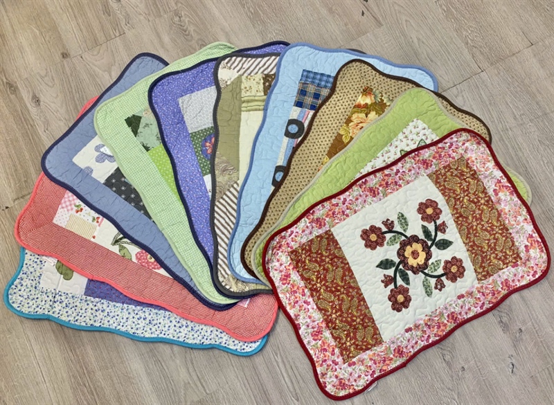 S245-NK06 Set 5 Thảm Quilt 40x60cm Mix Hoa Phong Cách Vintage Nikka Nhật NK-AL 1001