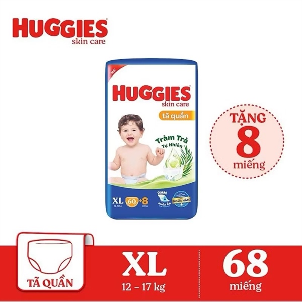 Bỉm quần Huggies XL 60+8