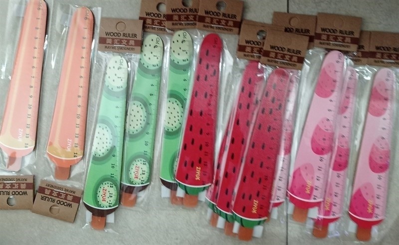 Thước kẻ gỗ hình hoa quả